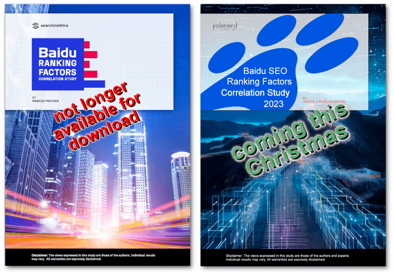 Differences between the 2020 Searchmetrics and the 2023/2024 Jademond Baidu Ranking Factors Studies