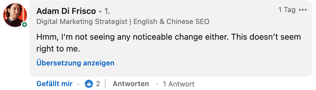 Adam di Frisco, experienced China SEO doesn't see this change of Yandex traffic in China with his clients